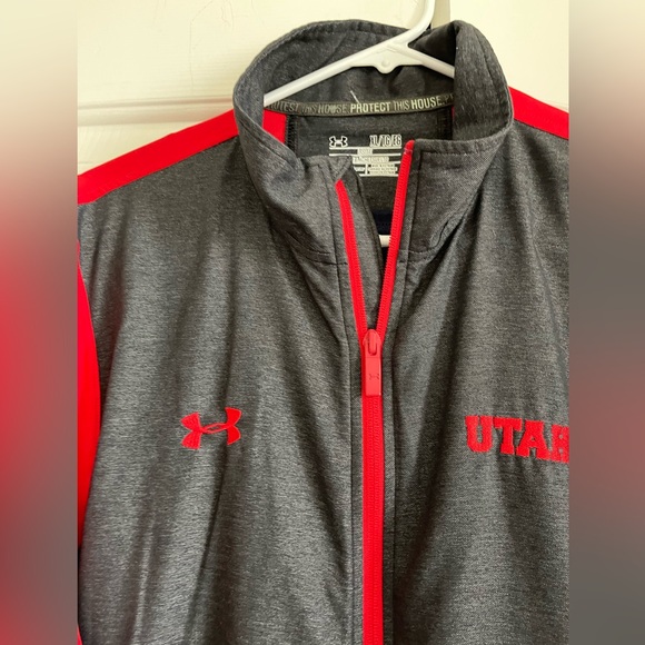 Utah Utes Under Armour Loose Gray/Red zipper jacket Mens size XL - Picture 6 of 6